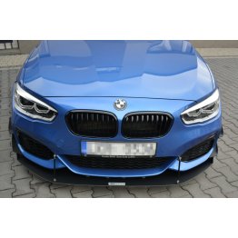 Накладка сплиттер на передний бампер Вариант 4 на BMW 1 F20 M-Power рестайл